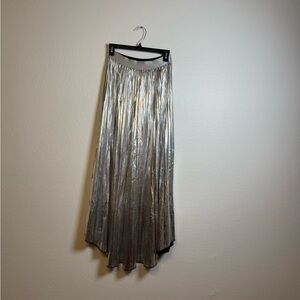 Silver Pleated Women's Skirt